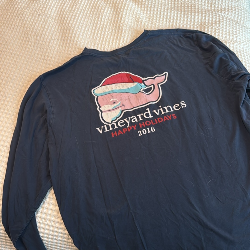 Vineyard Vines Navy Long Sleeve Tee